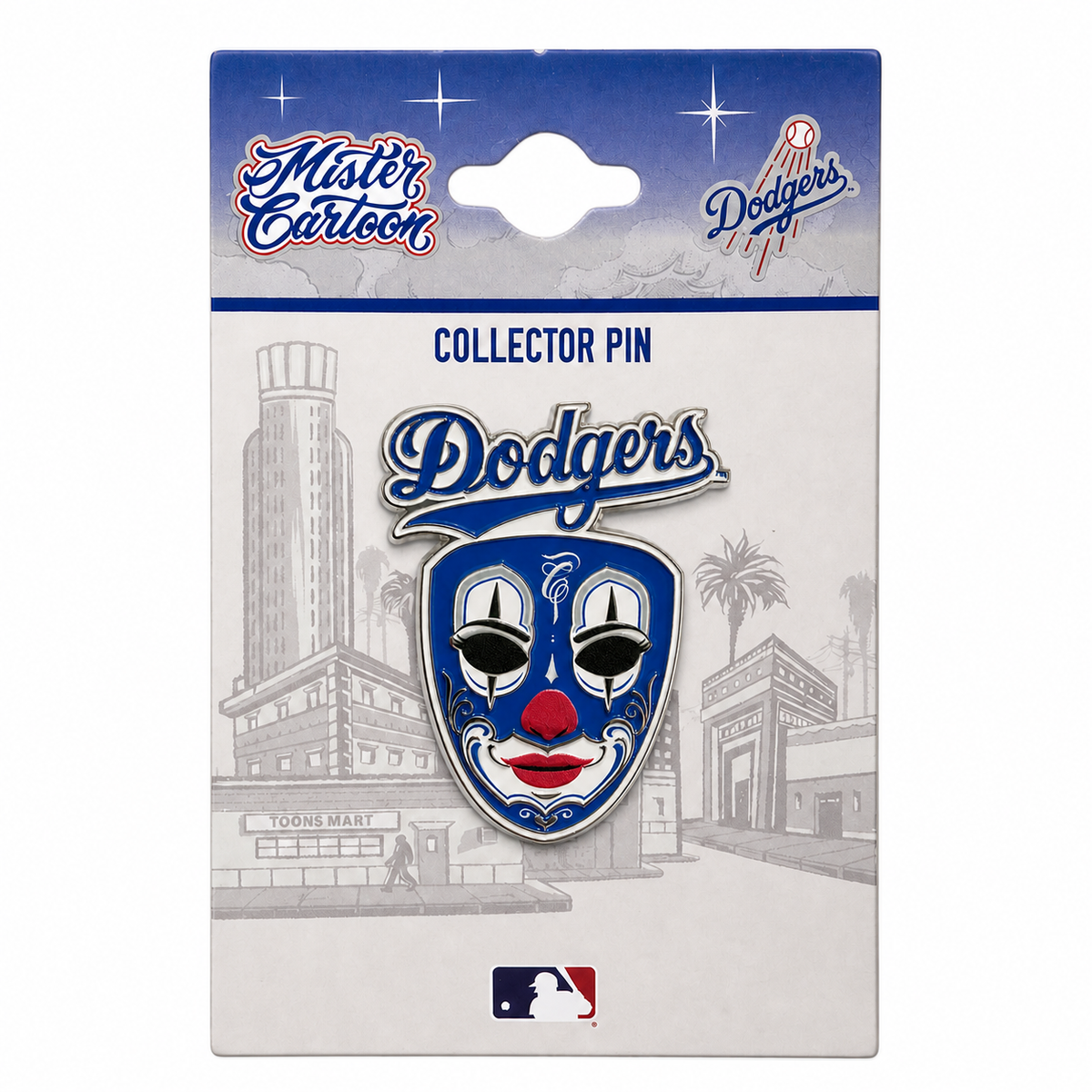 LA Dodgers x Mister Cartoon Heart Mask Pin & Stand