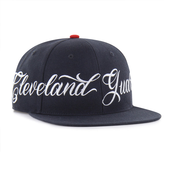 Cleveland Guardians Mister Cartoon Wrap Script '47 Captain - Navy