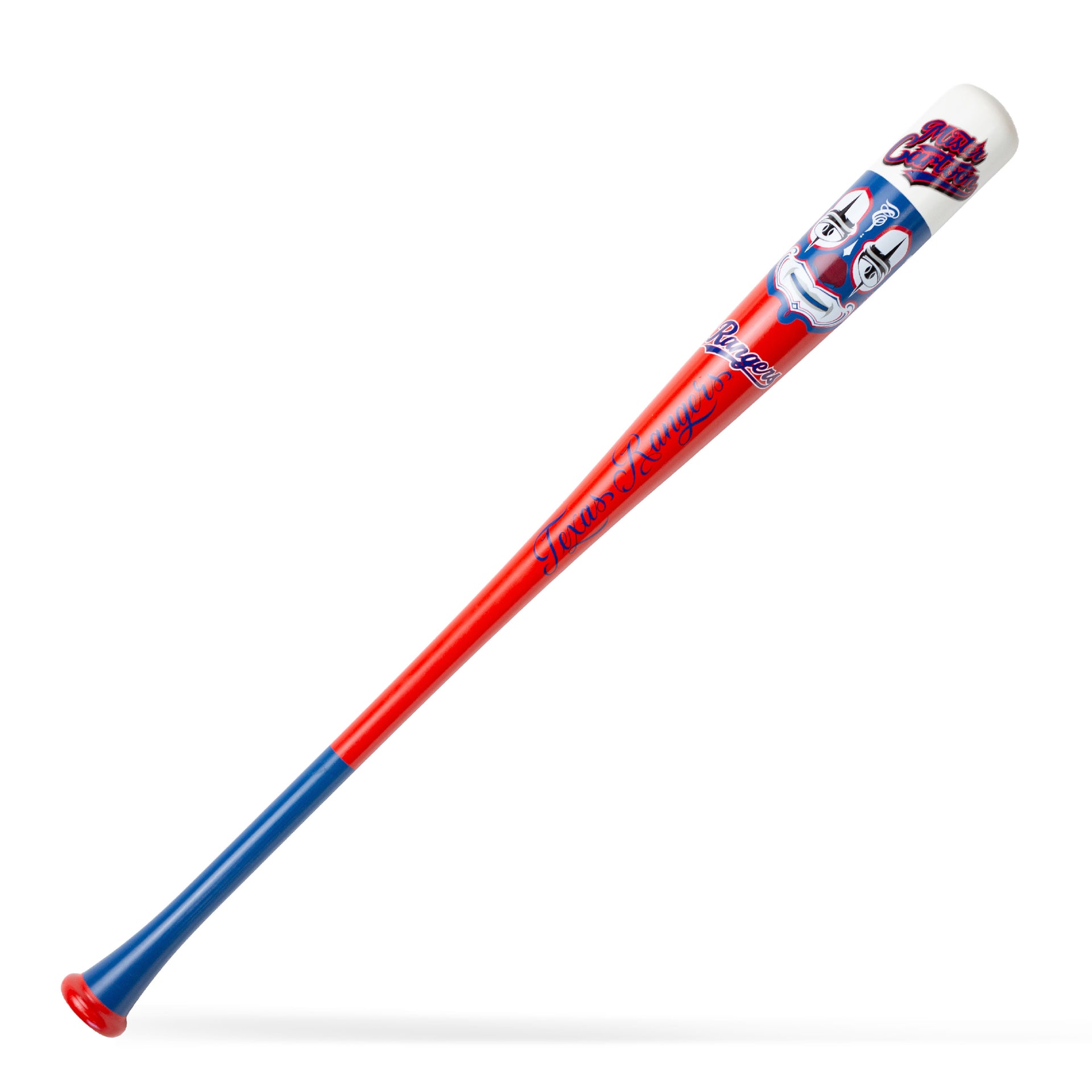 Mister Cartoon x Pillbox Bat Co. — Texas Rangers Mask Series Collector Bat