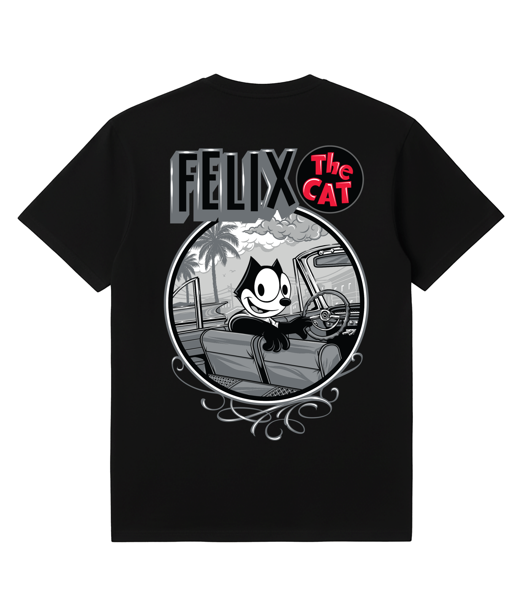 Felix the Cat X Mister Cartoon Black Short Sleeve - Toons Mart