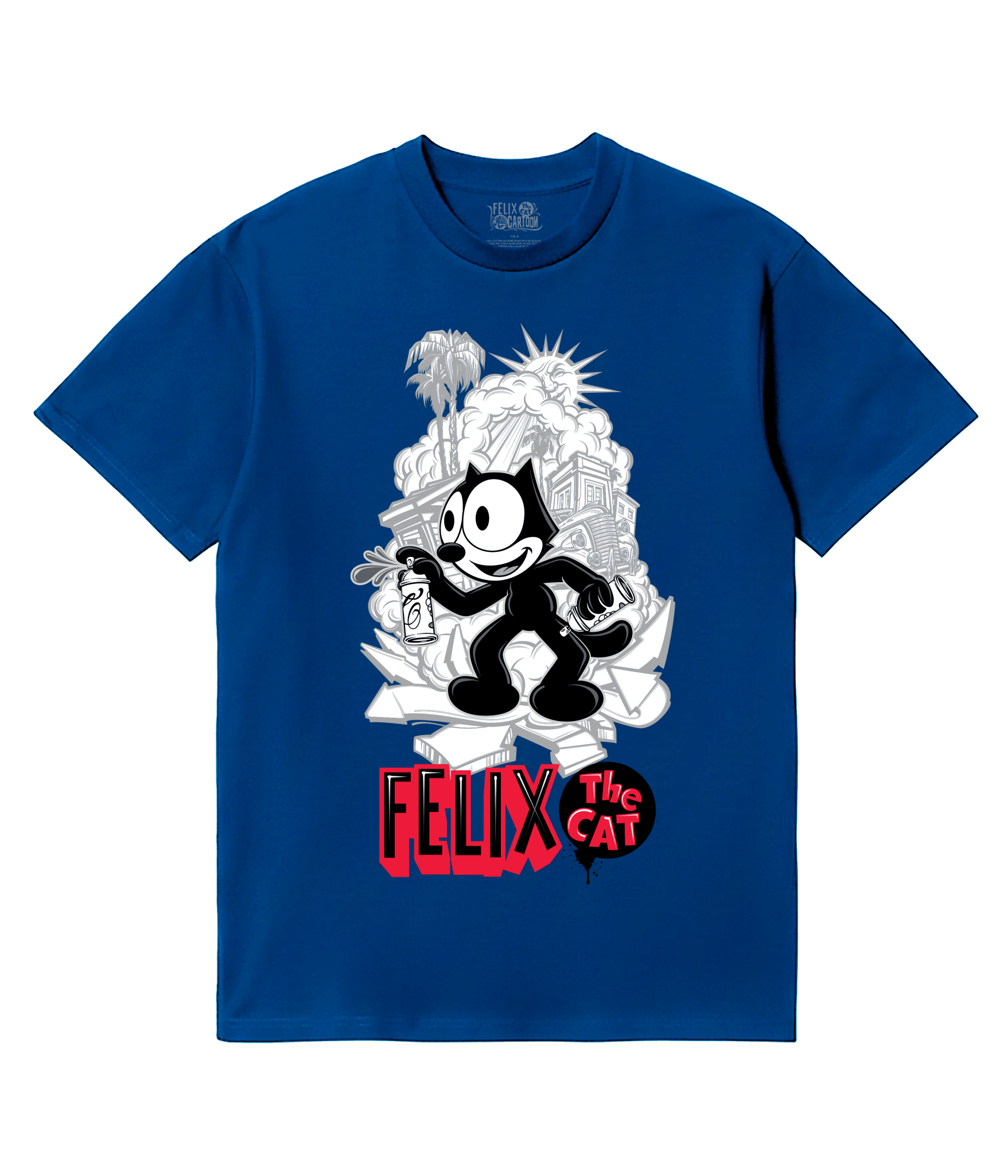 Felix the Cat X Mister Cartoon Blue Short Sleeve - Toons Mart