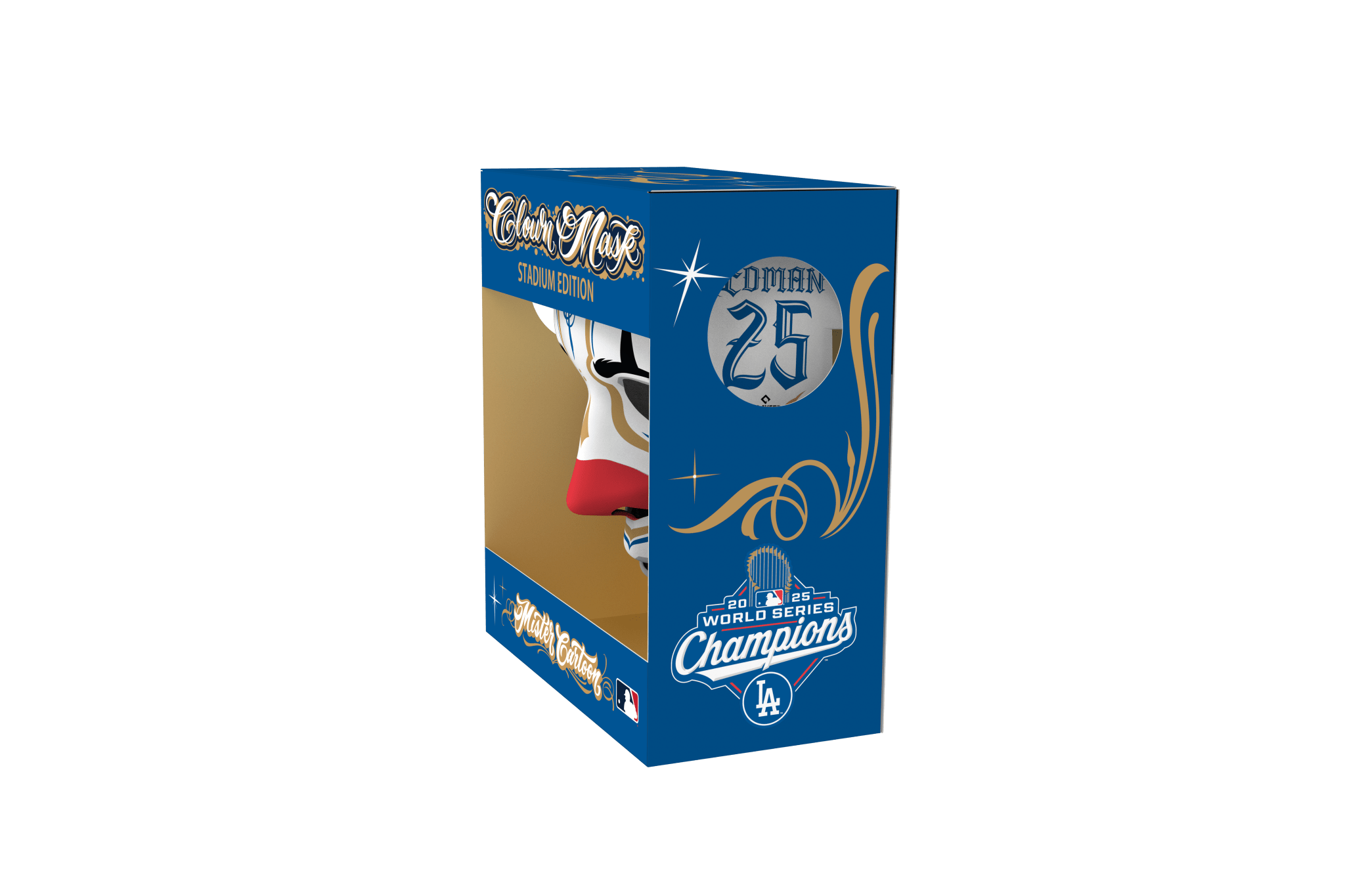 Mister Cartoon Clown Mask - Stadium Edition - Los Angeles Dodgers WSC’25 Name & Number - Edman - Toons Mart