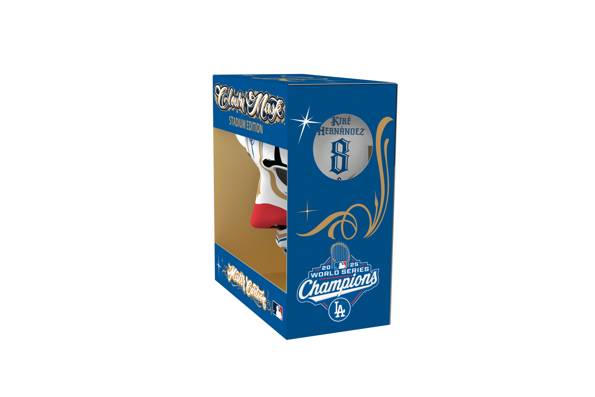 Mister Cartoon Clown Mask - Stadium Edition - Los Angeles Dodgers WSC’25 Name & Number - Kike - Toons Mart